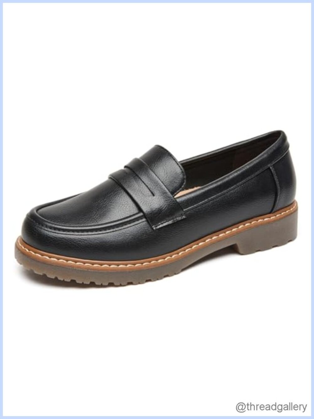 Women's Penny Loafers Platform Chunky Slip On Business Casual Work Shoes